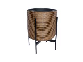 Lillepott WICKER alusega 38x38xH49cm, pruun