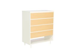 Kummut HERTA 80x40xH97cm, valge/hele puit