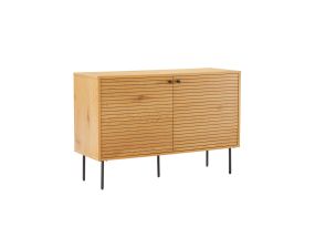 Chest of drawers LINE 110x40xH74cm, melamine with oak bark