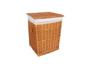 Pesukorv MAX-1, 44x39xH59cm, helepruun punutis, pitsiga kangas