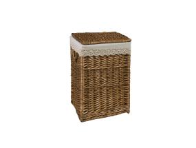 Pesukorv MAX-2, 37x32xH52cm, helepruun punutis, pitsiga kangas