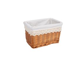 Корзина MAX-5, 30x20xH18см, светло-коричневая, подкладка с кружевом