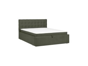 Continental bed LEENA 160x200cm, with mattress, green, 176x221xH110cm