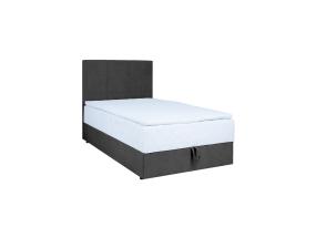 Kontinentaalvoodi LEVI 90x200cm, madratsiga, tumehall, 93x210xH114,5cm