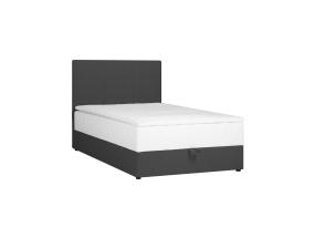 Kontinentaalvoodi LEVI 120x200cm, madratsiga, tumehall, 123x210xH114,5cm