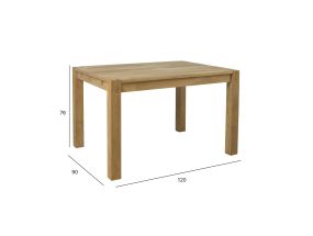 Söögilaud CHICAGO NEW 120x90xH76cm, tammespooniga MDF, puit, õlitatud