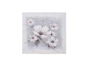 Õlimaal 60x60cm, valged lilled