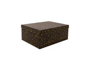 Pappkarp DIANA-1 kaanega 37,5x29xH16cm, must kuldsete täppidega