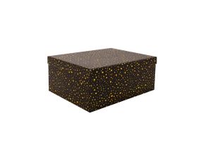 Pappkarp DIANA-1 kaanega 37,5x29xH16cm, must kuldsete täppidega