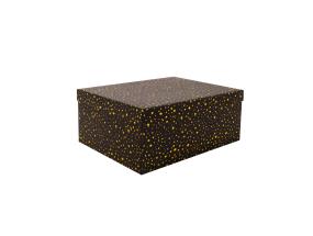 Pappkarp DIANA-2 kaanega 35x27xH15,7cm, must kuldsete täppidega