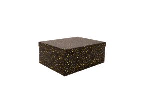 Pappkarp DIANA-5 kaanega 29x22xH12,5cm, must kuldsete täppidega