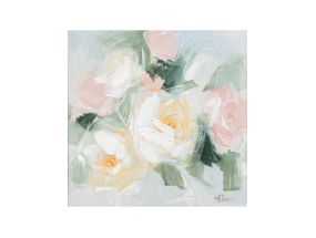 Oil painting 100x100cm, pastel flowers