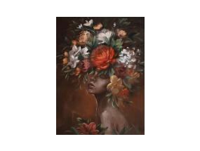 Õlimaal 90x120cm, naine lilledega