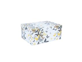 Pappkarp DIANA-2 kaanega 35x27xH15,7cm, valgel põhjal liblikad