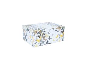 Pappkarp DIANA-3 kaanega 33x25,5xH14,5cm, valgel põhjal liblikad