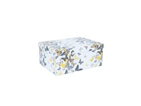 Pappkarp DIANA-6 kaanega 27x20xH12cm, valgel põhjal liblikad