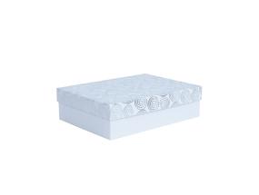 Box ELSA 37x27x11cm, with a lid kuld/hõbe, white