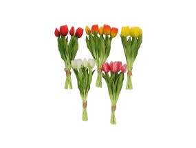 Kunstlill FLOWERLY H30cm 5-ne tulp, mix