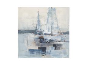 Õlimaal 100x100cm, purjekad merel