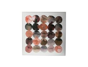 Seinapilt WALLY 60x60cm, pruunid abstraktsed ringid