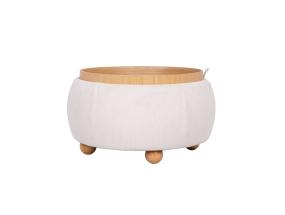 Tumba/laud HIRO D67xH38cm, valge, panipaigaga