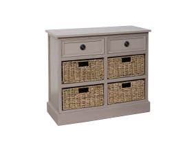 Kummut korvsahtlitega KENT 76x33xH66cm, mererohust punutud korvidega