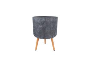 Lillepott EDEN D37xH30cm, jalgadel, tumehall