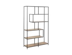 Riiul SEAFORD 114x35xH185cm, tamm, mööbliplaat, metall