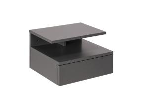 Öökapp ASHLAN 35x32xH22,5cm, riiuliga ja sahtliga, seinakinnitusega, materjal: puit, värvus:helehall, viimistlus: lakitu