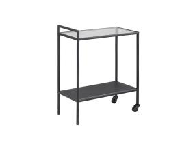 Serveerimislaud SEAFORD 60x30xH75cm, riiulid: läbipaistev/matt must 5mm klaas, raam: must metall