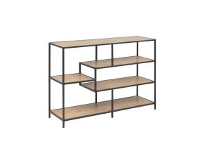 Riiul SEAFORD 114x35xH78cm, tamm, mööbliplaat, metall