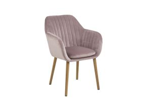 Стул / кресло EMILIA 57x59xH83см, сиденье и спинка: ткань, цвет: старо-розовый, ножки: дуб, обработка: промасленный