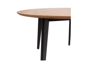 Dining table ROXBY, D105xH76cm, oak/black