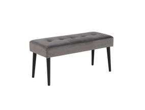 Скамья GLORY 38x95xH45см, темно-серый бархат, ножки: металл