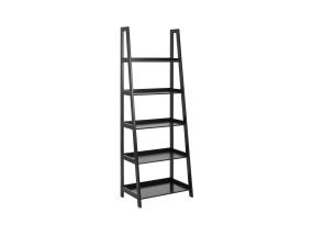 Riiul WALLY 63x40xH180cm, 5-riiuliga, riiuliplaat ja raam: MDF, värvus: must, viimistlus: värvitud