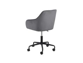 Töötool BROOKE 59x59xH89cm, tumehall samet, 100% polüester, jalg: must metall