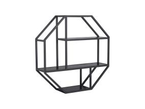 Seinariiul SEAFORD 77x22xH77cm, octagon, 3-riiuliga, must