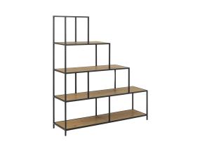 Riiul SEAFORD 135x35xH150cm, naturaalne, pulbervärvitud metall