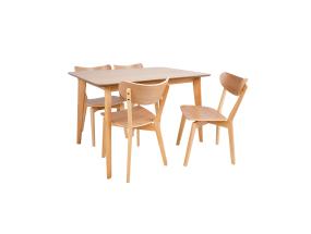 Söögilauakomplekt ROXBY laud 120x80xH76cm, 4 tooli (AC91520 ), tamm