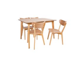 Обеденный стол ROXBY стол 120x80xH76см, 4 стула (AC91520 ), дуб