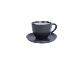 Tass/alustaldrik RITA 300ml, must/türkiis