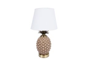 Laualamp ANANAS H45cm, kuppel: valge, jalg: pruun keraamika