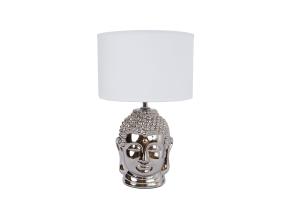 Laualamp BUDDHA H34,5cm, kuppel: valge, jalg: hõbedane keraamika