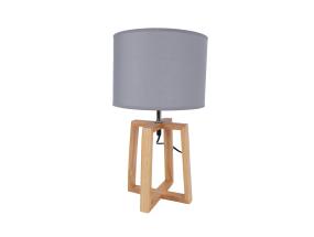 Laualamp WOODEN H44,5cm, kuppel: helehall, jalg: naturaalne puit