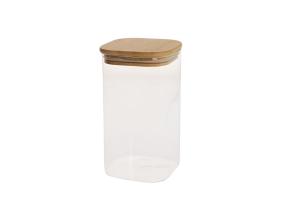 Klaaspurk JAR 10x10xH17,5cm 1400ml  bambusest kaanega