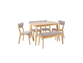 JONNA dining table set with 4 chairs and a bench