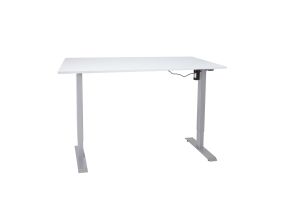 Work table ERGO with 1 motor 140x80xH71-121cm, grey-white, melamine board