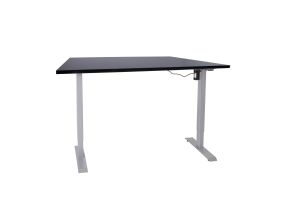 Work table ERGO with 1 motor 140x80xH71-121cm, black/grey, melamine board