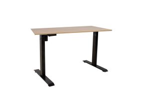 Work table ERGO with 1 motor 160x80xH71-121cm, hickory wood/black, melamine board