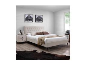 Voodi EMILIA 140x200cm, madratsiga HARMONY TOP, bee˛, 146,5x219xH105cm, MDF, puit, polüesterkangas